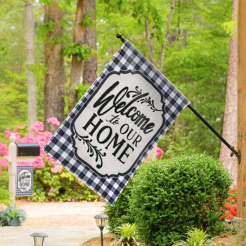 28 in. x 44 in. Classic Welcome Home House Applique Flag