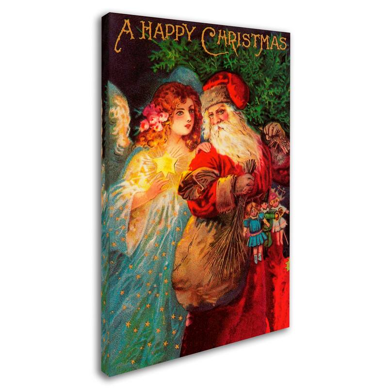 Vintage Apple Collection 'Happy Christmas' Canvas Art