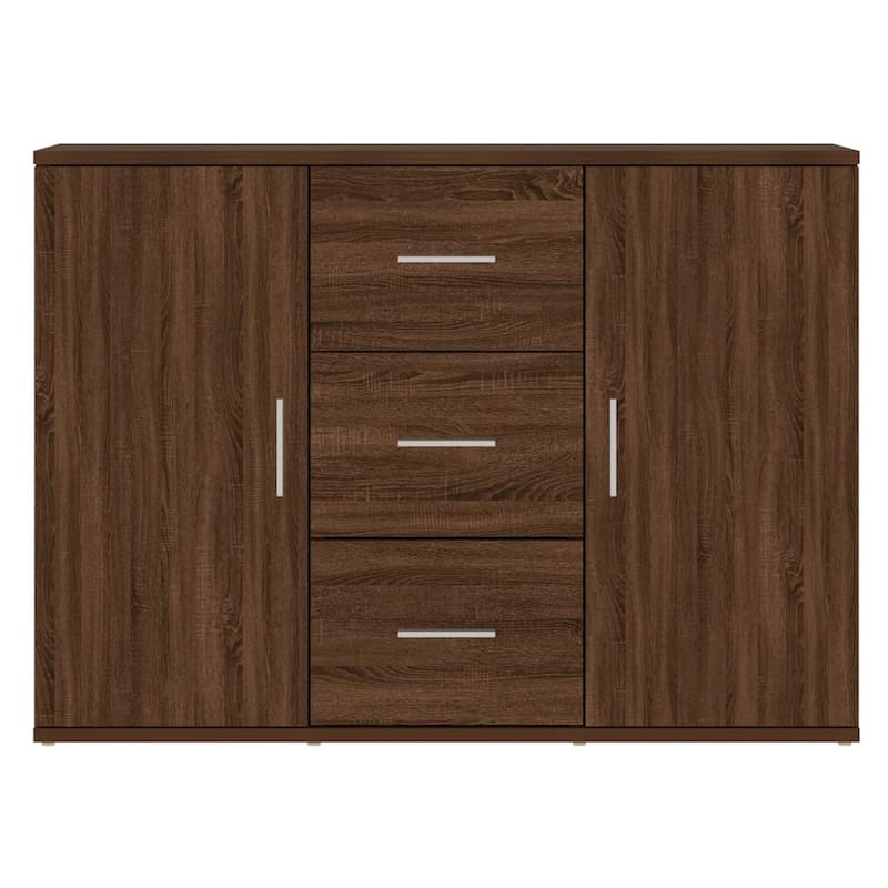 vidaXL Sideboard Brown Oak Engineered Wood Medium Sideboard - 11.6 x 35.8 x 25.6 in