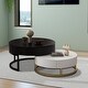 preview thumbnail 1 of 5, Modern Stylish Two Piece Wooden Nesting Coffee Table Set White+Black+Gold