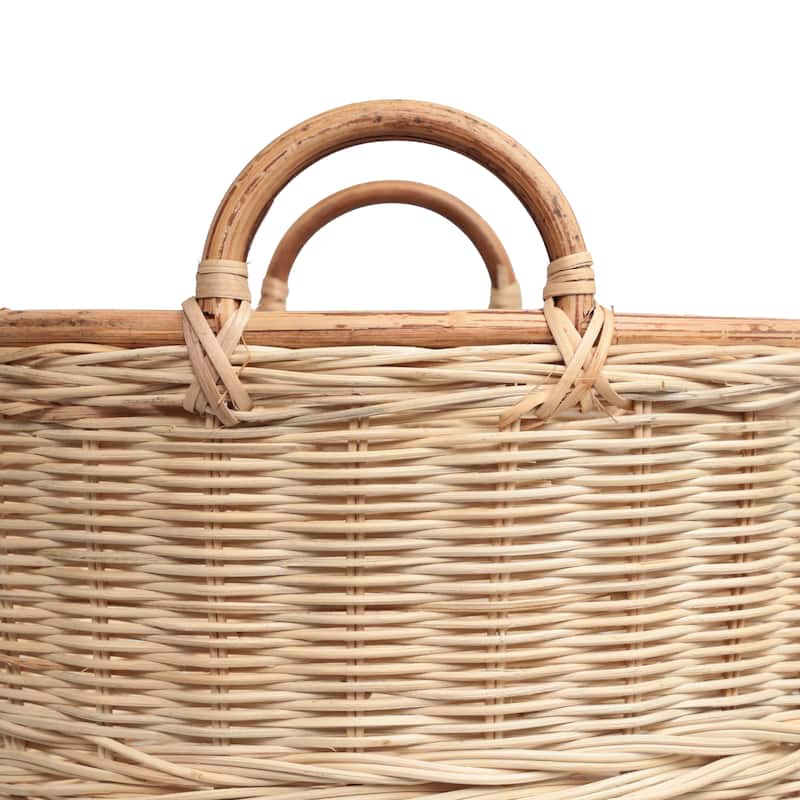 Vista Handwoven Rattan Nesting Storage Baskets with Handles (Set of 3)