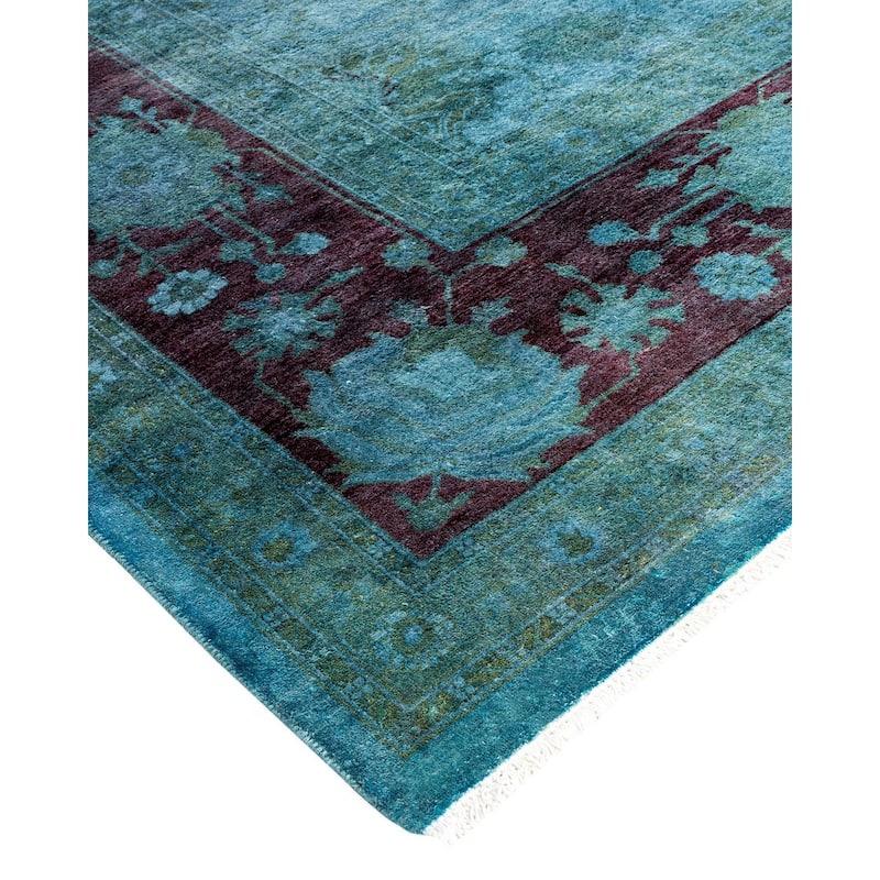 Fine Vibrance, One-of-a-Kind Hand-Knotted Area Rug - Blue, 8' 3" x 10' 4" - 8' 3" x 10' 4"