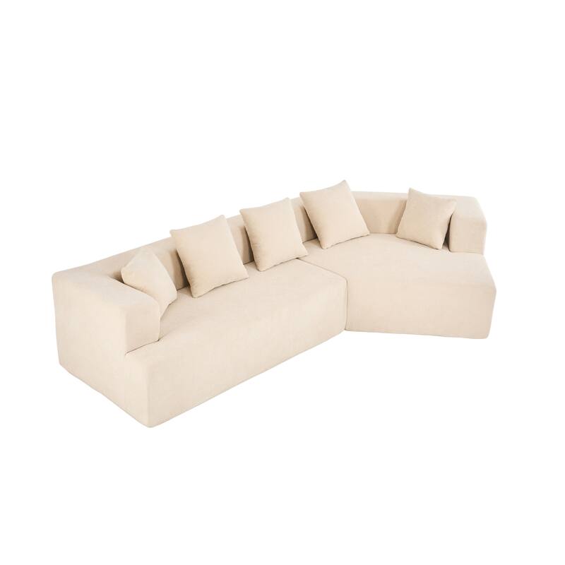 Special Shape Sleeper Sofa Chenille Floor Couch Deep Seat Recliner
