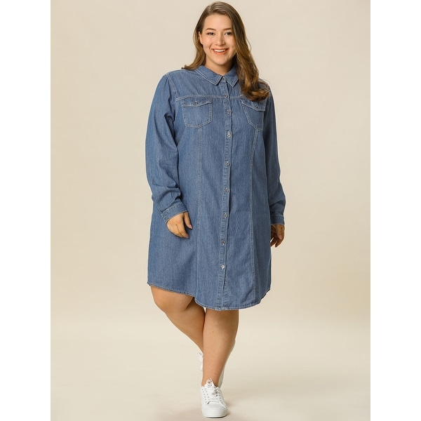 denim shirt dress plus size