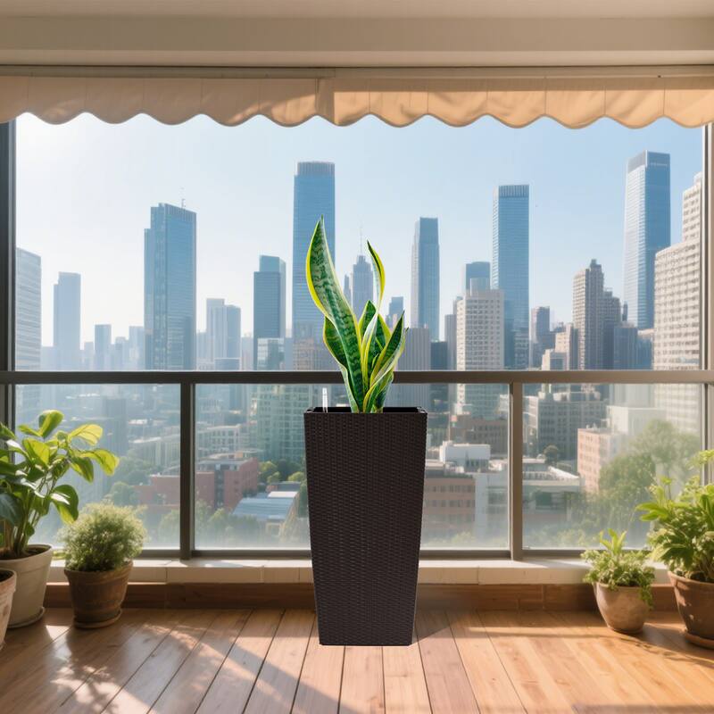 30" Large Flower Pots Planter with Self-Watering Drainage Holes&Inner Trays Plant Pot with Drain Holes, Water Level Monitor