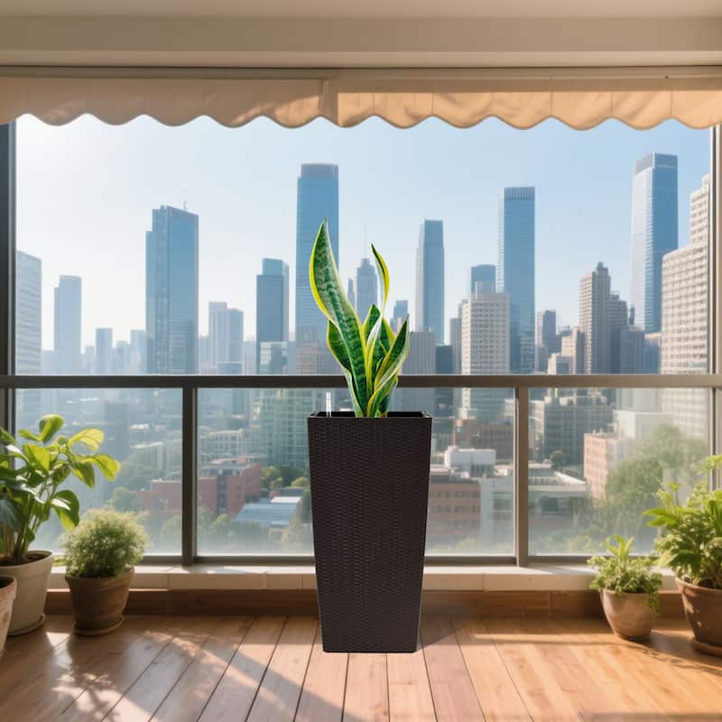 30 in Tall Flower Pots Planter with Self-Watering Drainage Holes&Inner Trays Indoor Outdoor with Drain Holes,Water Level Monitor