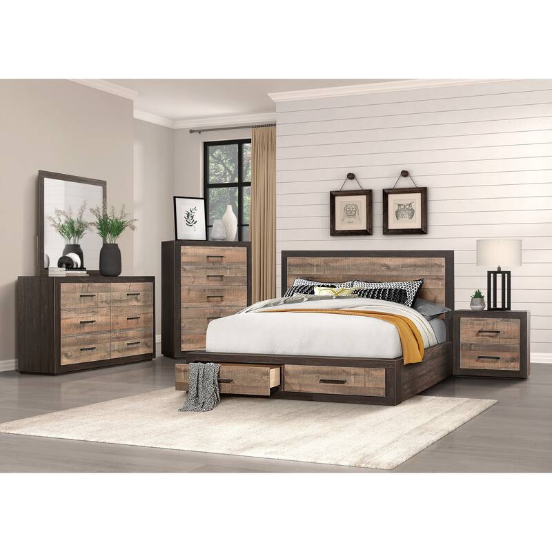 Contemporary Bedroom Nightstand, 2 Dovetail Drawers with Ball Bearing