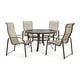 preview thumbnail 1 of 8, Seagrove II 5-piece Sunbrella Patio Dining Set with 54-inch Round Table - Sled Chairs 6-Piece Sets