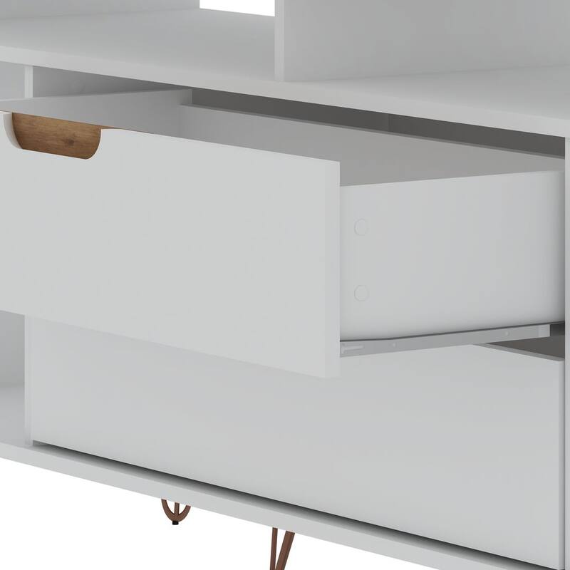 Manhattan Comfort Rockefeller 62.99 In. Metal Leg Media Cabinet Console