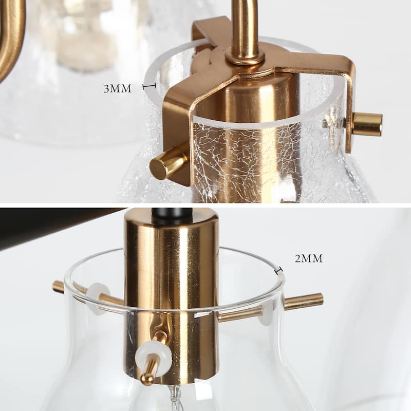Modern 8-Light Wheel Chandelier Gold Art Glass Lights for Dining Living Room - D34.5" x H8.5"