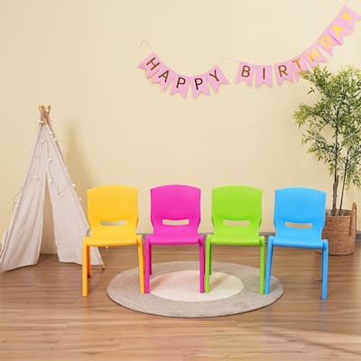 Kids Chair,Children Lightweight Plastic 4 Chairs Set