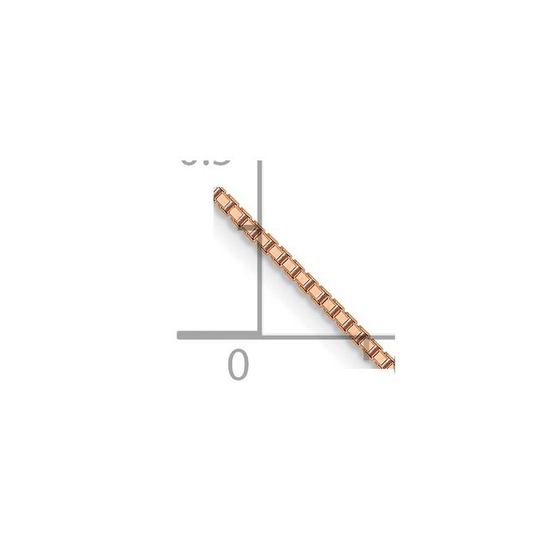 Curata Italian 14k Rose Gold Octagonal Sparkle Box Chain Necklace (Lobster) Options: 16 18 20