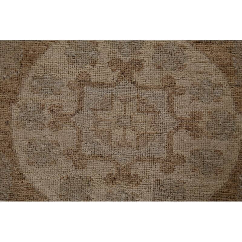 Vegetable Dye Oushak Turkish Large Rug Handmade Wool Carpet - 10'0"x 13'6"