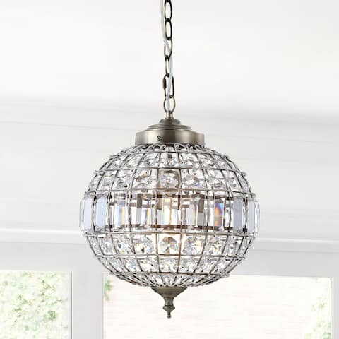 Juliette Crystal/Metal LED Pendant Pendant, Antique Brass by JONATHAN Y