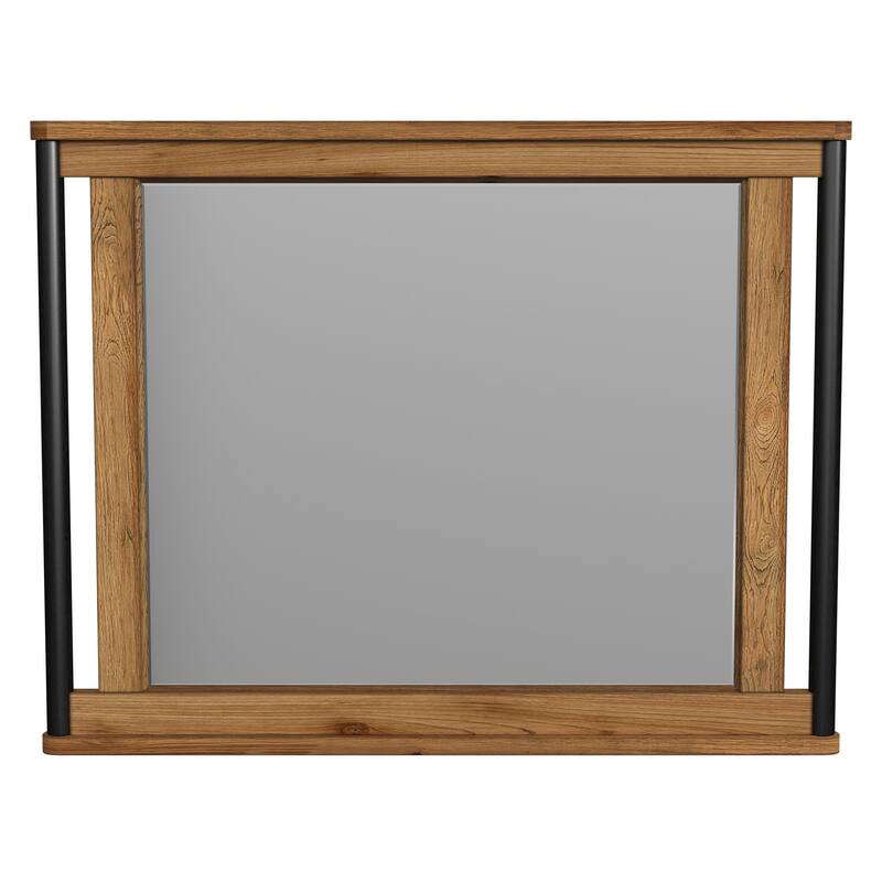 Norcross Rubberwood Rectangular Landscape Mirror, Hickory