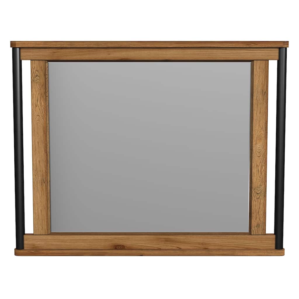 Norcross Rubberwood Rectangular Landscape Mirror, Hickory