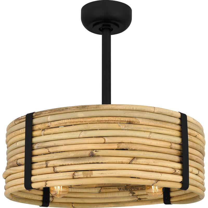 Lachlan 4-Light Matte Black Fan Light