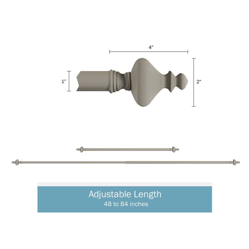 Lavish Home 1-Inch Adjustable Curtain Rod