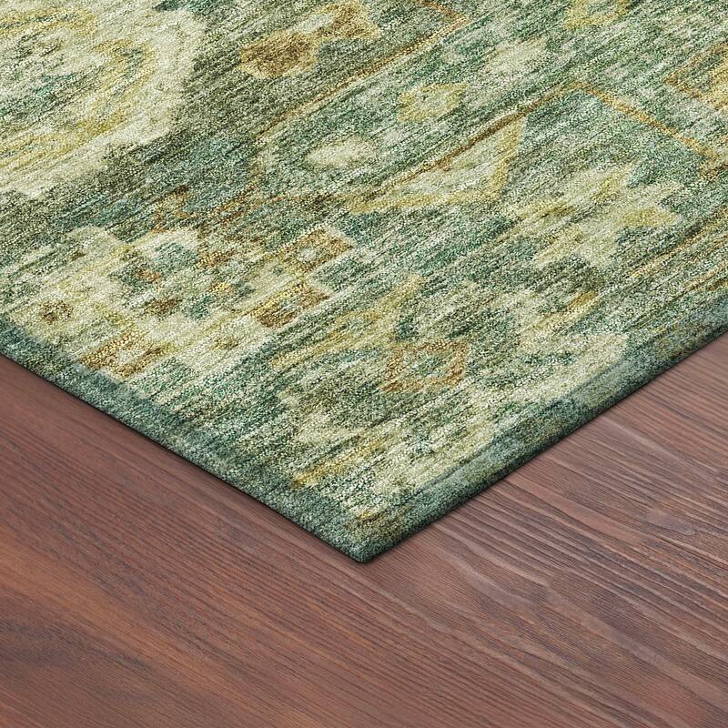 Machine Washable Indoor/ Outdoor Boho Traditional Chantille Rug