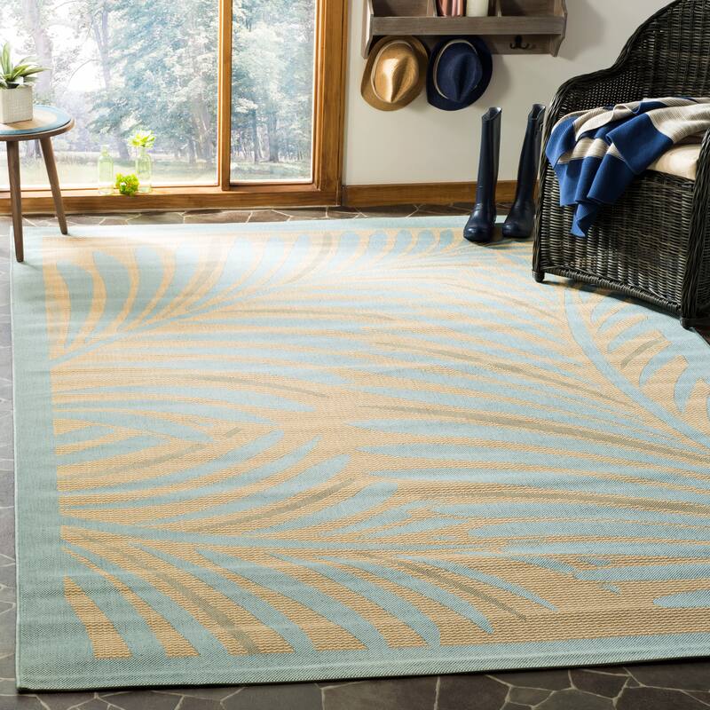 Martha Stewart by SAFAVIEH Tropic Palm Indoor/ Outdoor Waterproof Rug - 6'7" x 9'6" - Yucca Plant