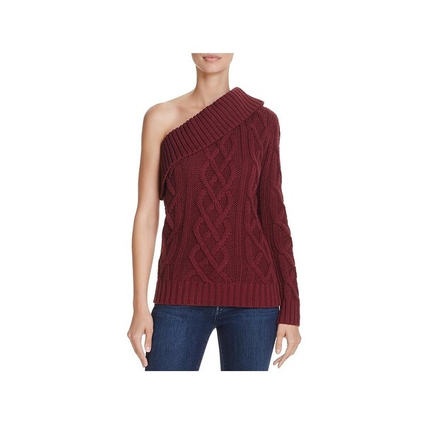 one shoulder cable knit sweater
