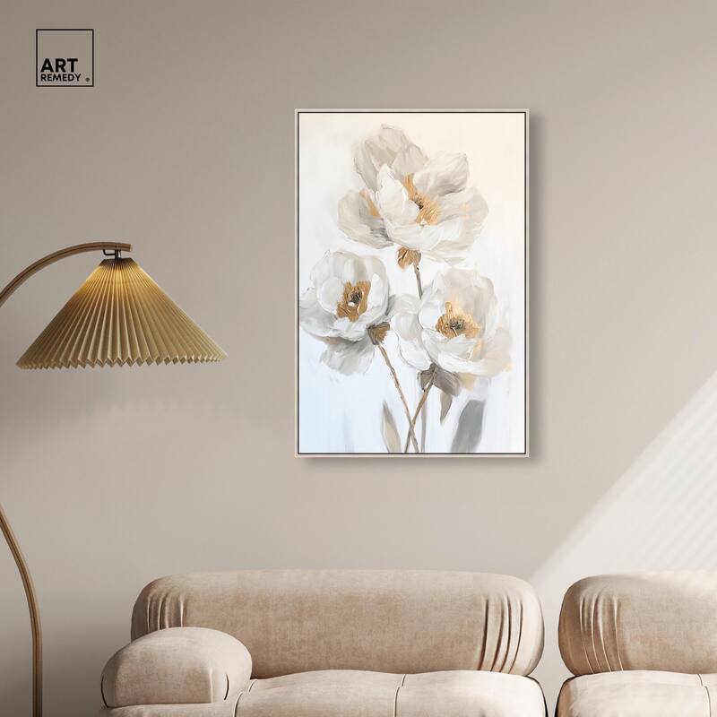 Silvered Flora II Canvas by Art Remedy