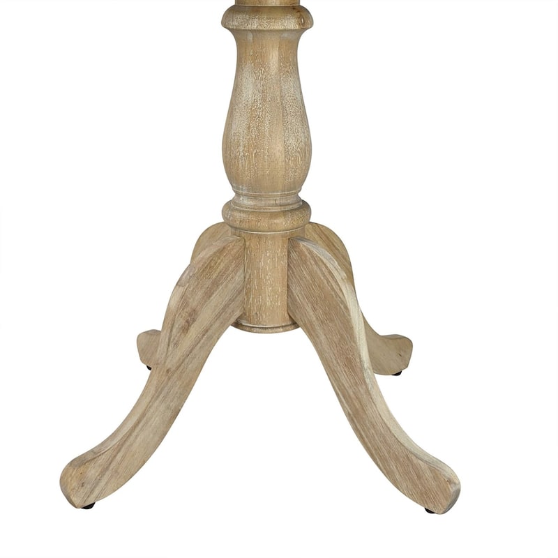 Circular Top Carved Pedestal Bar Table - 36" - Driftwood Brown