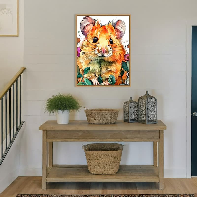 Hamster by Justyna Jaszke Framed Canvas Wall Art