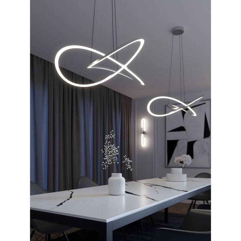 AFX Celeste LED Pendant Light - Satin Nickel - 32"