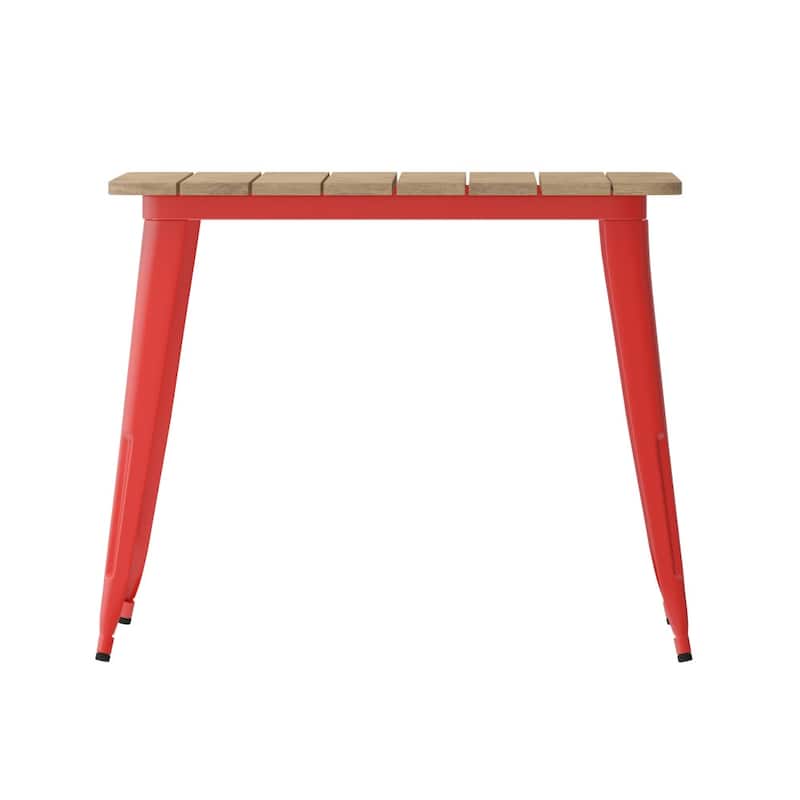 36" SQ Commercial Poly Resin Restaurant Table with Umbrella Hole - 36"W x 36"D x 30"H
