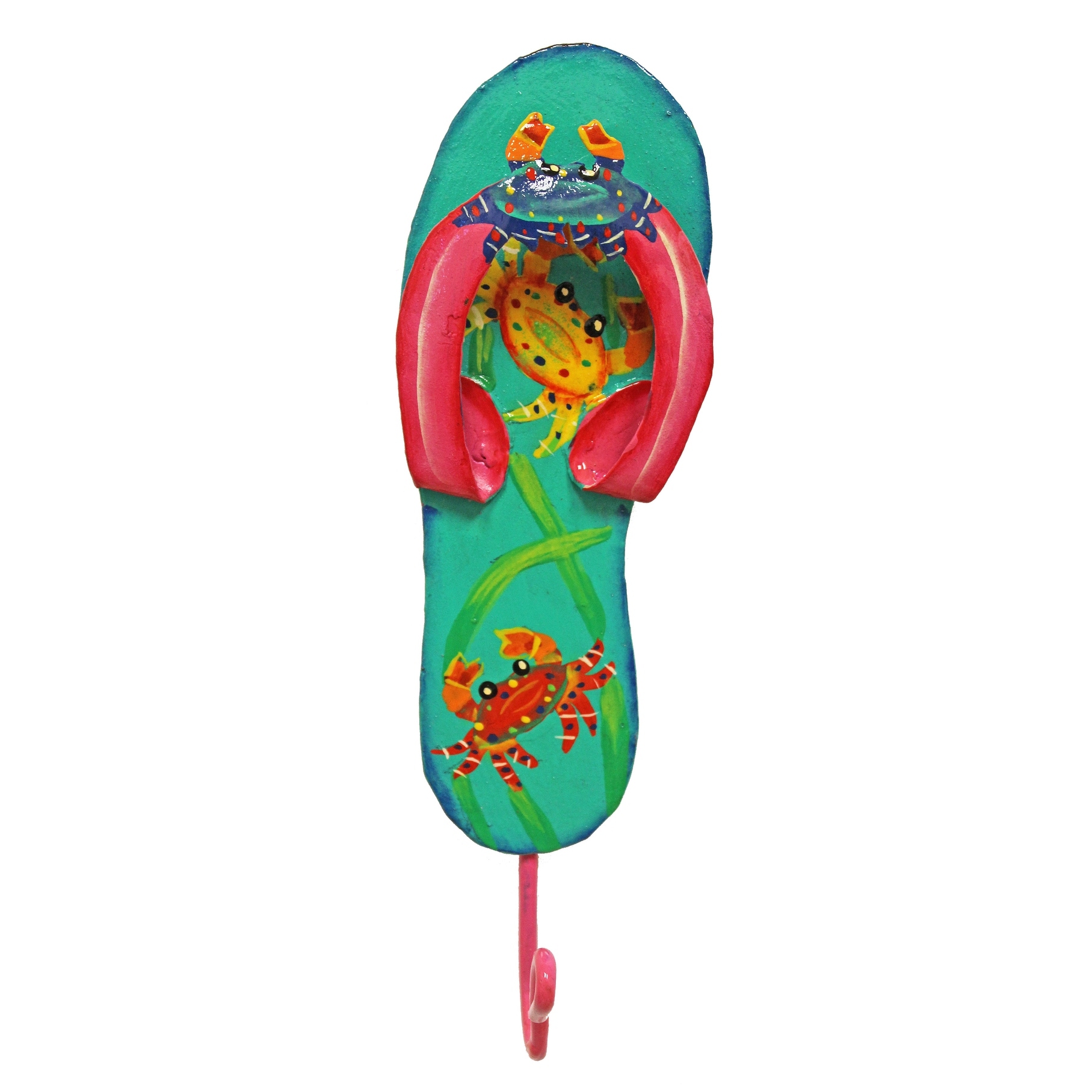 Shop Tropical Flip Flop With Whimsical Crabs Haitian Metal Single