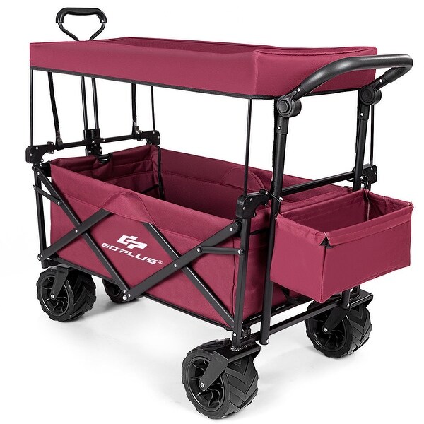folding red wagon with canopy