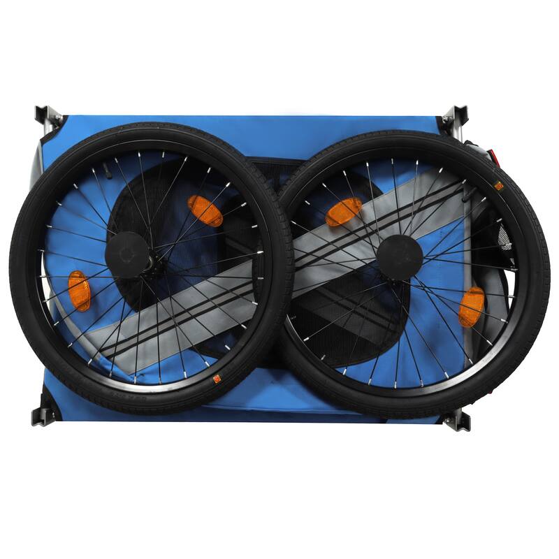 Large Folding Bike Trailer For Dogs-66lb Capacity All-Terrain Pet Carrier, Durable Steel Frame For Cycling