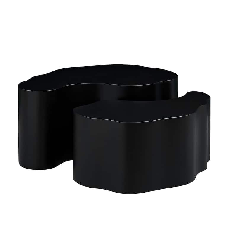 Irregular Coffee Tables Set of 2, Modern Unique Shape Accent Tables