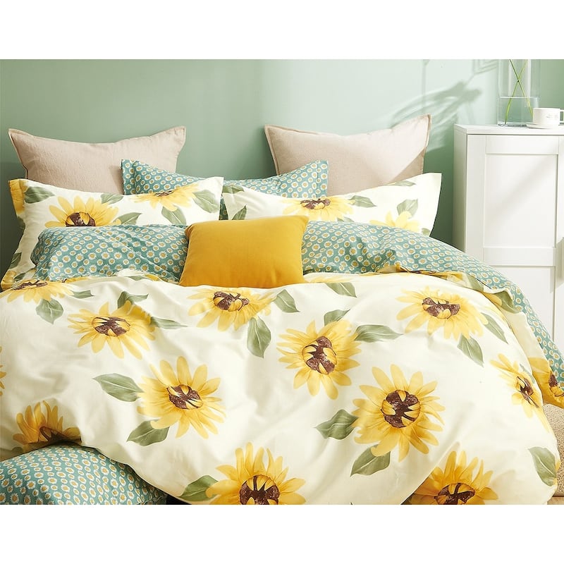 Mia Sunflower 100% Cotton Duvet Cover Set
