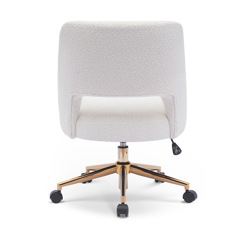Boucle Upholstered Office/ Desk Chair - Swivel/ Adjustable Height