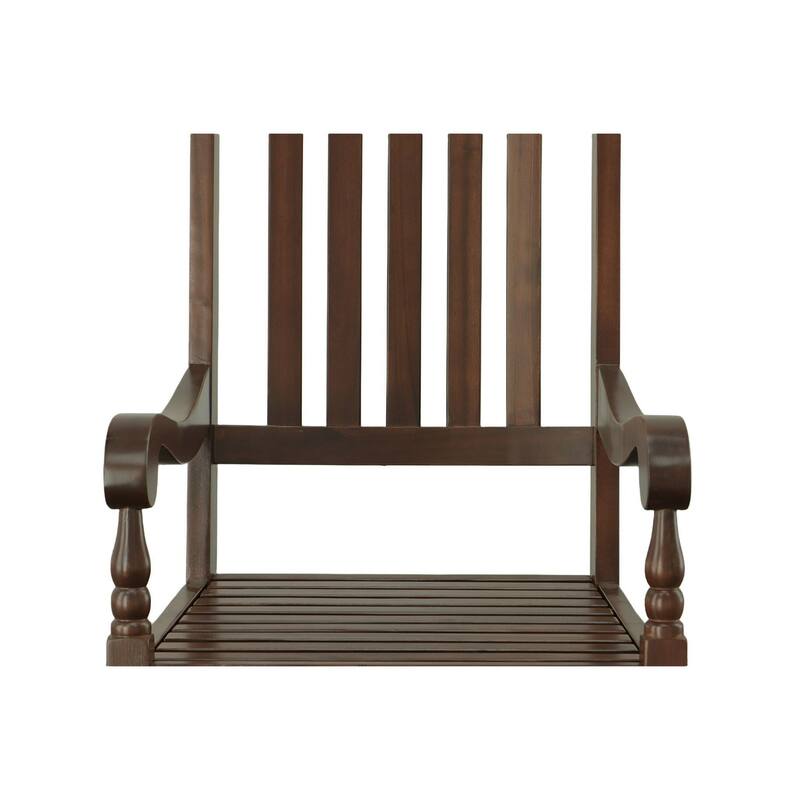 Wooden Slat Outdoor Patio Rocker Chair - 45" - Brown
