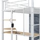 preview thumbnail 61 of 61, Loft Metal Bed with Desk,Shelves,Power Outlet,LED Light and Wardrobe