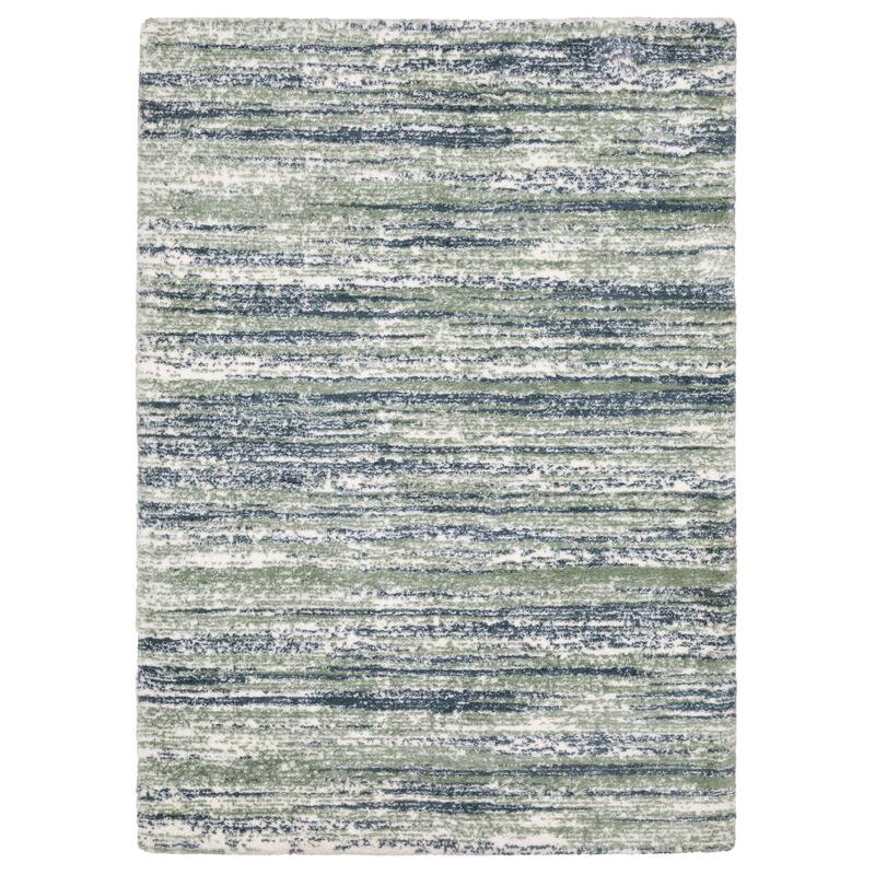 Style Haven Genoa Distressed Stripe Area Rug - Blue/ Green - 9' 10" x 12' 10" - Rectangle