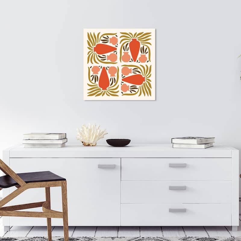 Wynwood Studio Canvas Abstract Four Times Orange and Dark Orange Scandinavian Wall Art Canvas Print