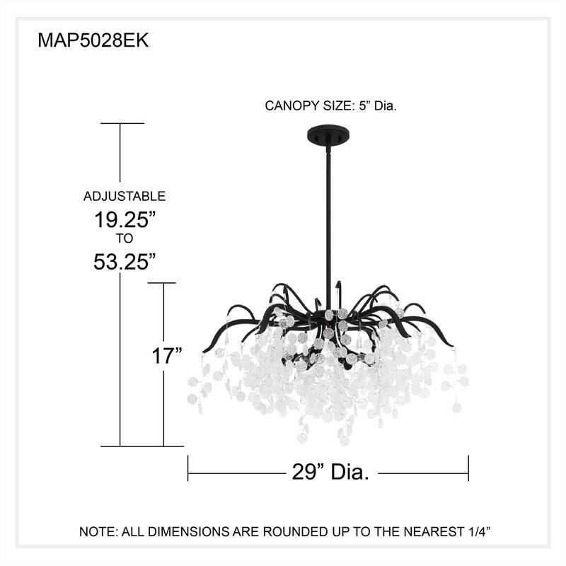 Maple 6-Light Earth Black Chandelier