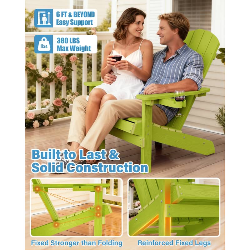 WINSOON All Weather HIPS Outdoor Plastic Adirondack Chair
