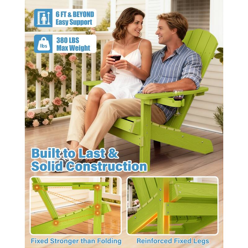 WINSOON All Weather HIPS Outdoor Plastic Adirondack Chairs