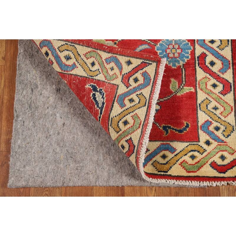 Floral Red Kazak Oriental Foyer Rug Handmade Wool Carpet - 2'0" x 3'0"