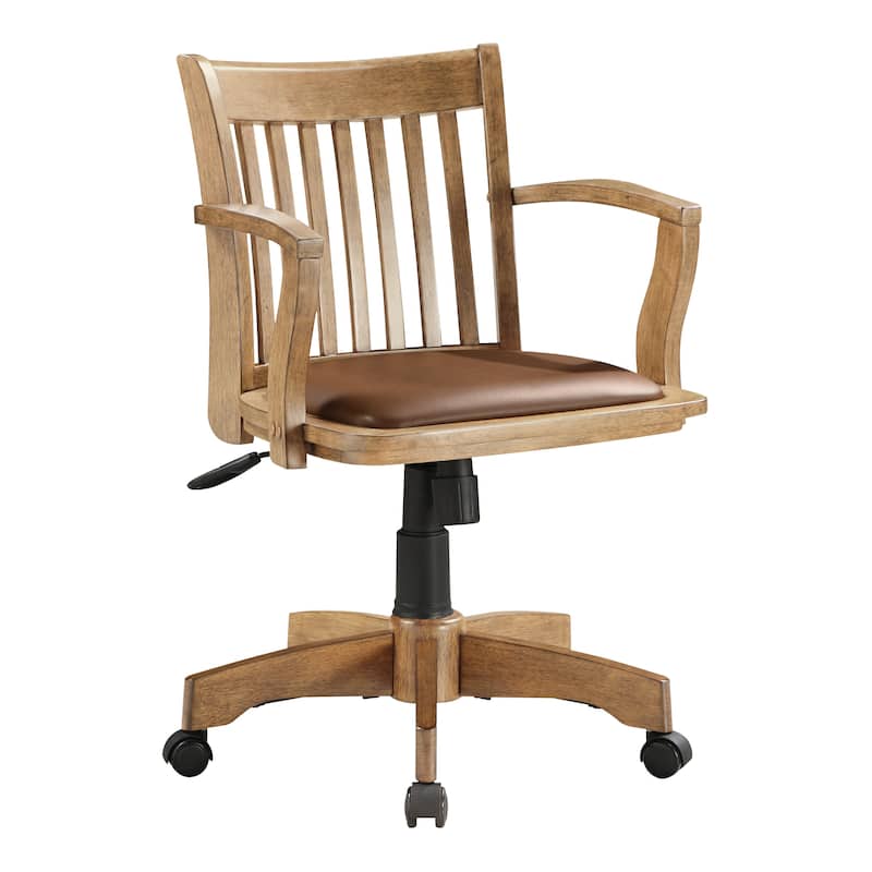 Copper Grove Wilbur Vintage Padded Wood Banker's Chair - Brown