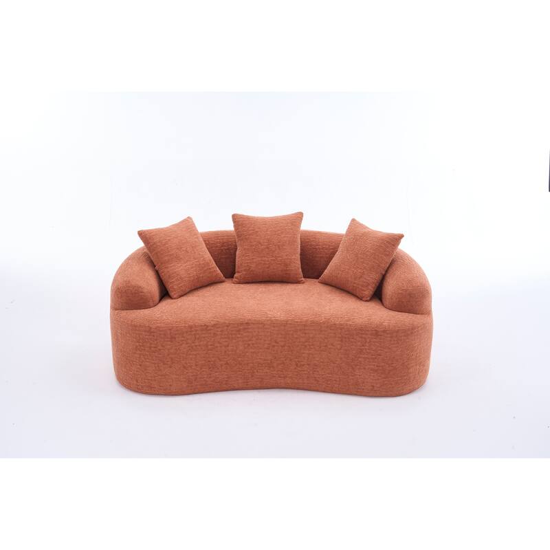 65″ Chenille 2-Seater Sofa with Easy Assembly & 300 lb Capacity