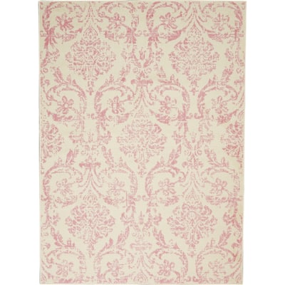 Nourison Jubilant Vintage Farmhouse Damask Area Rug