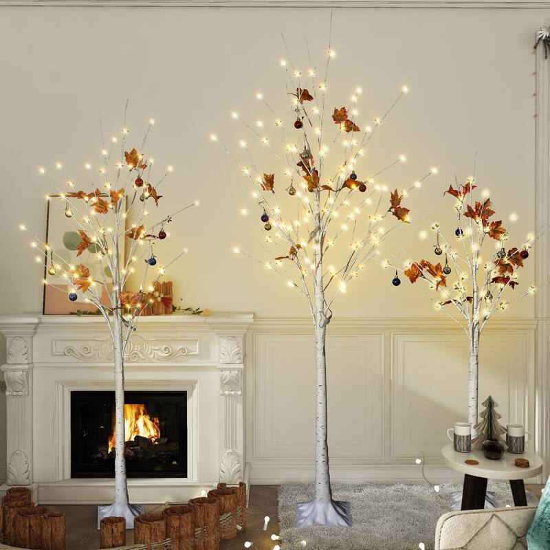 Prelit Artificial Tree Birch Tree Christmas Holiday Party Decorations