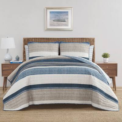 Nautica Ridgeport Cotton Blue Quilt Set