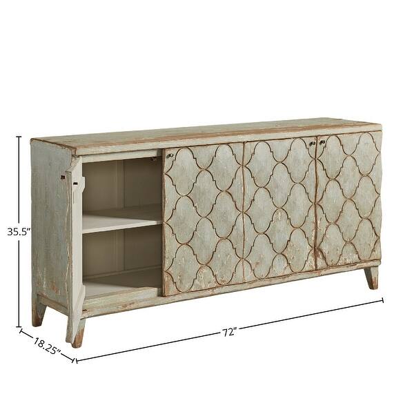 Nan's Victorian Damask 72-inch Quilted Sideboard Buffet Cabinet - Bed ...